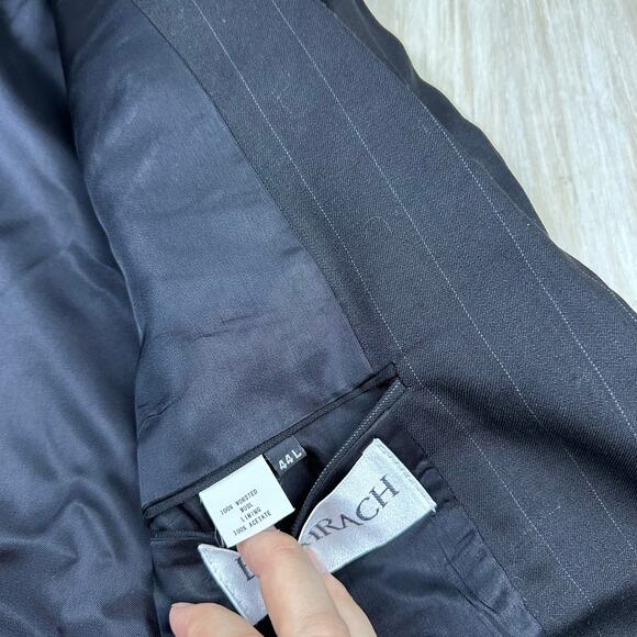 Bachrach Pinstripe 100% Worsted Wool 3 Button Men's Business Blazer Jacket 44L - Picture 13 of 13
